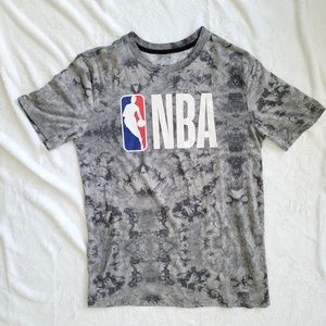 NBA Tie Dye Graphic T Shirt Basketball Short Sleeve Gray Streetwear Men's Small